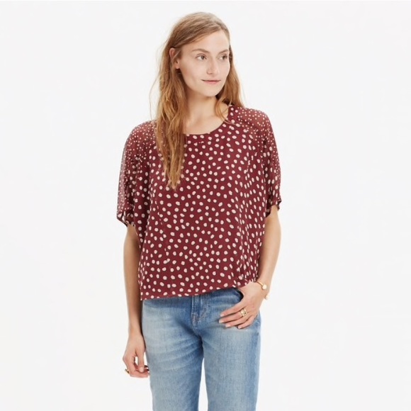 Madewell Tops - Madewell Silk Prose Top in Paintbrush Dot Size XS